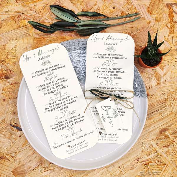 Menu piccolo carta riciclata OLIVISSIMO